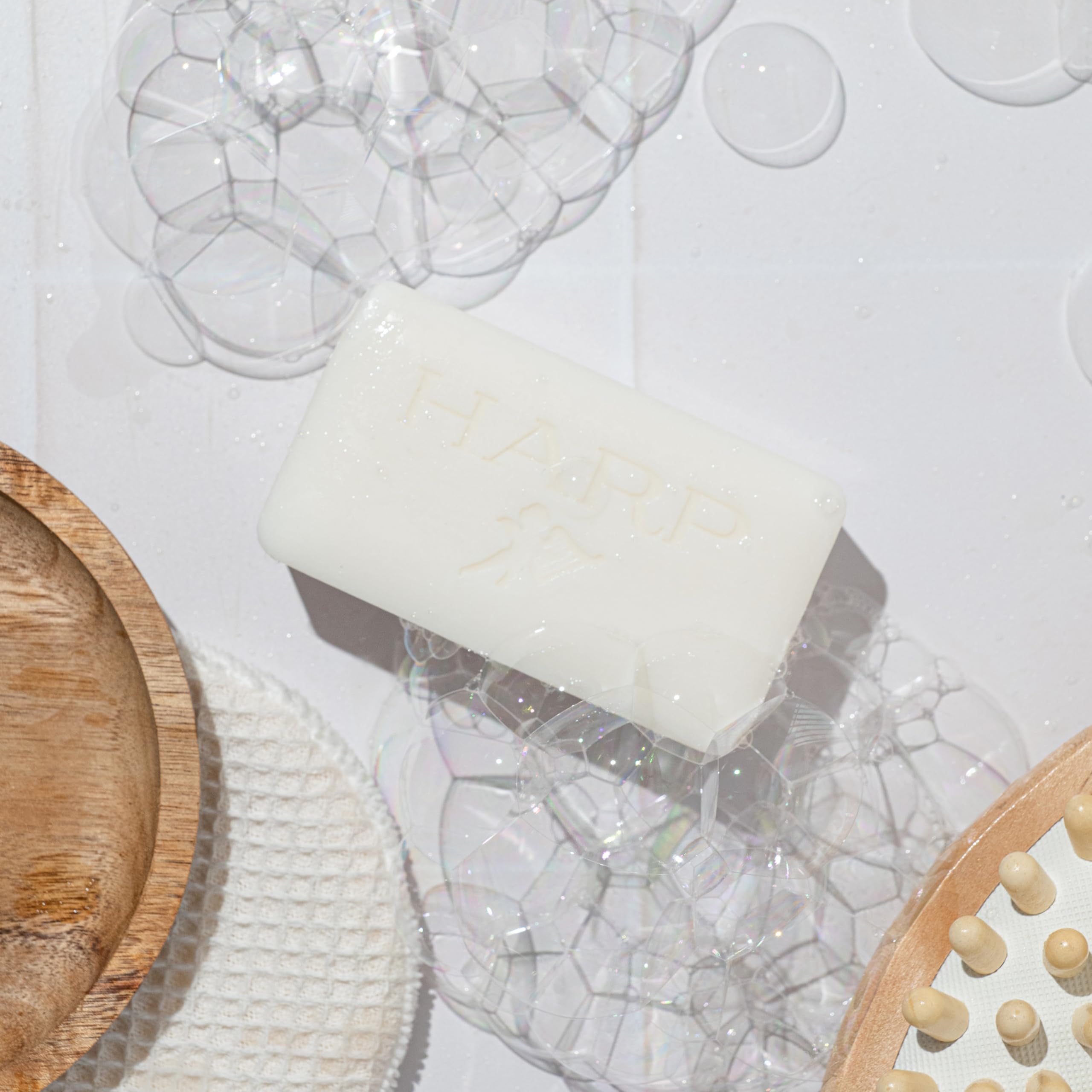 HARP Sensitive Skin Body Wash Bar | pH Balanced (Slightly Acidic) | 100% Syndet | Moisturizing Shea Butter | Non-Comedogenic | Soap-Free, Lye-Free. FRAGRANCE FREE (No Masking agents added)